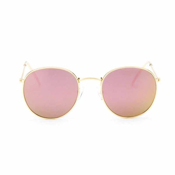 Gros-2019 Vintage lunettes de soleil lunettes de plein air couleur lentille miroir mode or cadre classique cadre rond sauvage couleur film lunettes de soleil