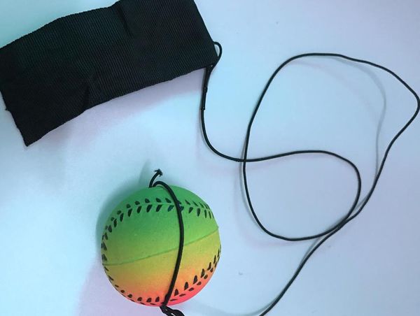 wholesale 2020 jouets de baseball et de softball new arrivaL Random 5 Style Fun Toys Bouncy Fluorescent Rubber Ball Wrist Band Ball