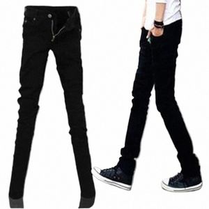 Vente en gros 2020 étudiants en denim décontractés intérieurs Cowboy noir jeans skinny hommes cowboy adolescents pantalons crayon hommes Z1QT #