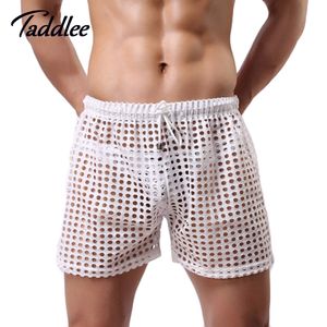 Gros-2020 Hommes Shorts Mesh Sheer Voir à travers le pénis gay Homme Sleep Bottoms Vêtements de nuit Hommes Casual Loisirs Home Wear