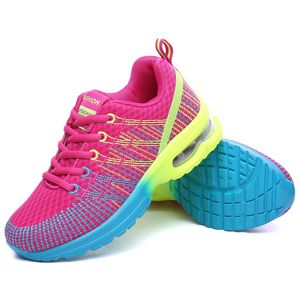 Groothandel 2021 Mode uit Mannen Womens Sport Running Schoenen Nieuwste Rainbow Gebreide Mesh Outdoor Runners Walking Jogging Sneakers Maat 35-42 WY29-861