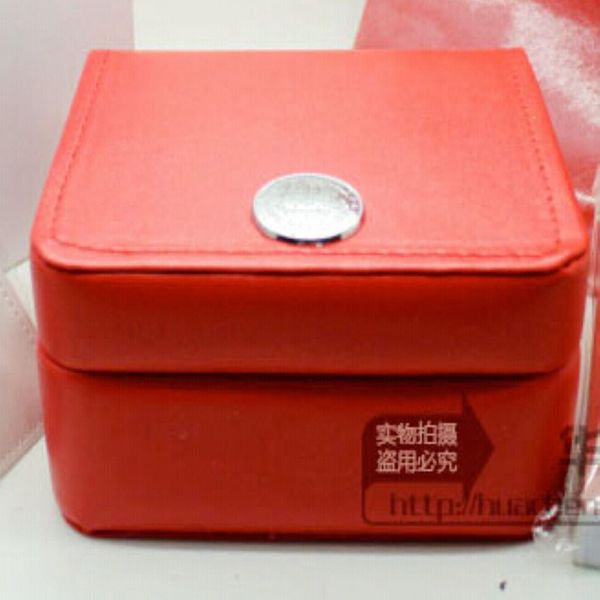 Cajas de relojes de lujo de Luxury 2021 NUEVO Caja roja cuadrada para relojes y documentos de tarjeta de folleto en inglés