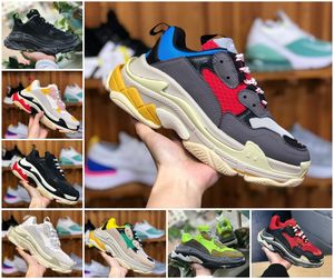 Top Fashion Triple S Platform Flat Casual Running Shoes Designer Hombres Mujeres Neon Green 17FW Paris Vintage Old Luxurys Triple-s Bottom Sneakers 36-45