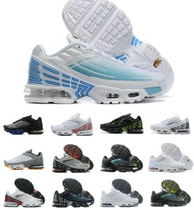 TN 3 Plus Tuned III Mannen Dames Running Schoenen Drievoudig Zwart Iriserend Aqua Laser Blauw Topografie Multicolor Paars Nebula Hyper Violet Wit Aquamarijn Heren Sneakers