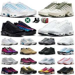 2024 Nieuwe aankomst Big Size 13 Mens vrouwen hardloopschoenen plus tn hulpprogramma zwarte eenheid triple witte grijze reflecterende mannen dhgate tns platte trainers sneakers 36-46