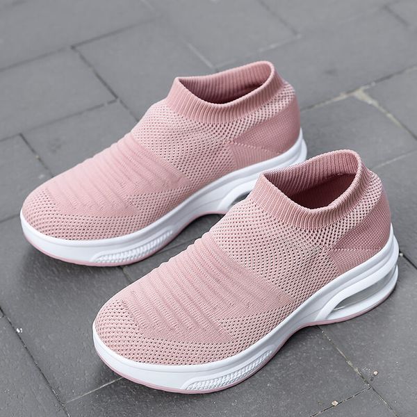 Vente en gros 2021 Top qualité pour hommes femmes chaussures de course de sport maille chaussettes respirantes coureurs violet rose baskets d'extérieur taille 36-45 WY32-A12