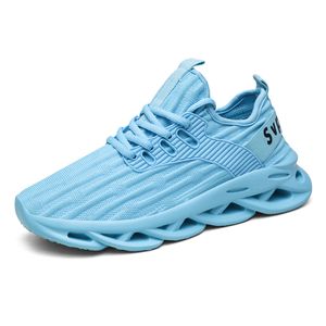 En gros Top Qualité Chaussures De Course Hommes Femmes Sports Super Léger Respirant Triple Blanc Bleu Baskets En Plein Air EUR 39-44 WY02-H917