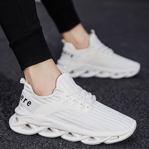 Venta al por mayor 2021 Calidad superior Zapatillas para correr hombres Mujeres Deporte Super Luz Transpirable Triple Blanco Azul Zapatillas al aire libre Tamaño 39-44 WY02-H917