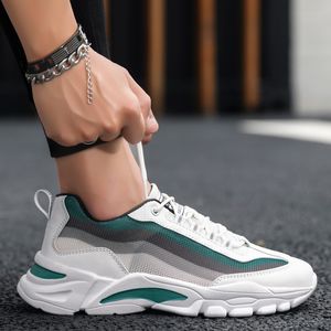 Groothandel Top Kwaliteit Loopschoenen Mannen Vrouwen Sport Ademend Wit Zwart Outdoor Mode Papa Schoen Sneakers MAAT 39-44 WY14-F119