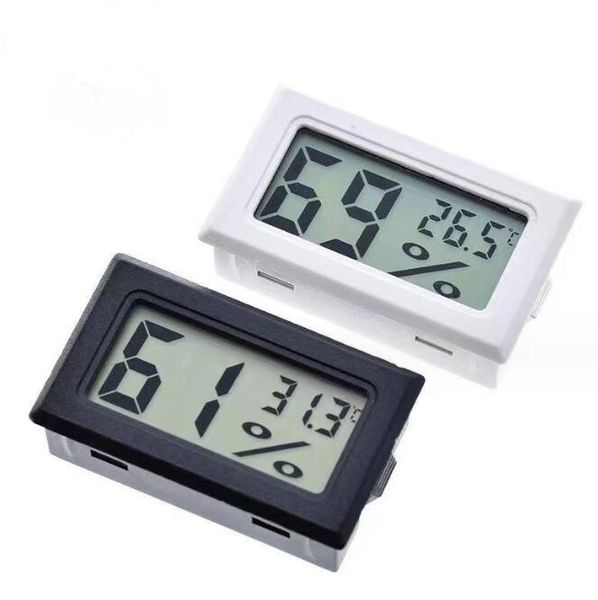 Thermomètre numérique LCD sans fil électronique Thermomètre intérieur pour animaux de compagnie Hygromètre Mini Température Humidimètre Humidimètre Noir Blanc