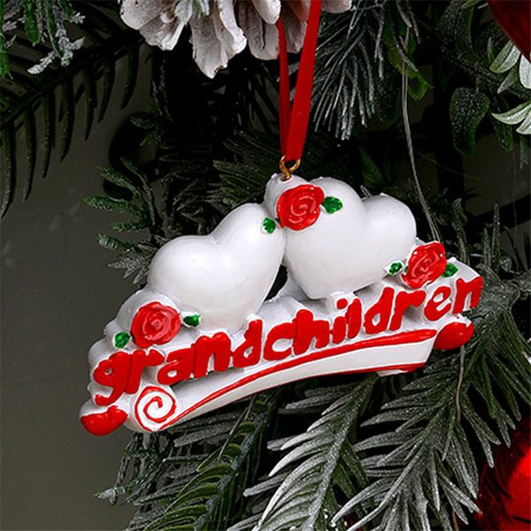 Al por mayor 2022 Decoraciones navideñas de bricolaje Adornos Writable Santa Claus Resin Fiesta interna Fuera externa para amigos de la familia A12