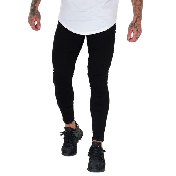 En gros 2022 Mode Casual Noir Hommes Classique Jeans Maigre Slim Fit Nouveau Solide Couleur Petit Ami Crayon Pantalon Denim Pantalon Hommes