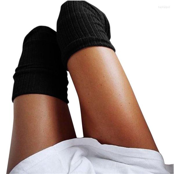 Venta al por mayor- 2022 Medias de moda Mujeres Invierno de punto sobre la rodilla Bota larga Muslo-Alto Cálido Mujer Medias Dama Sólida Chica Mujer N7