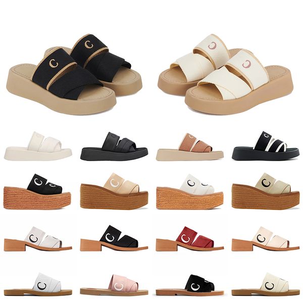 Platform OG Designer Chloe Sandals Women Cloud Mila Slippers Flat Woody Mule Sliders Wedge Espadrille Pink Slides Lady Low Heels【code ：L】Loafers Shoes