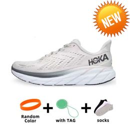 Wholesale 2023 Hoka One Bondi 8 Clifton Athletic Running Shoes on Cloud Runner Carbon X2 Triple Black Blanc Light Light Blue Hokas Lifestyle