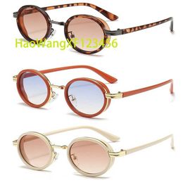 Vente en gros 2024 Nouvelle mode à la mode rond Ovale STEAMPUNK METAL SUNGLASSES POUR FEMMES MEN MALON FEMME