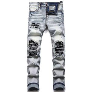 wholesale 2025 Jeans pour hommes Designer Jeans Distressed Ripped Biker Slim Fit Motorcycle Denim For Men s Fashion jean Mans Pants pour hommes # 822