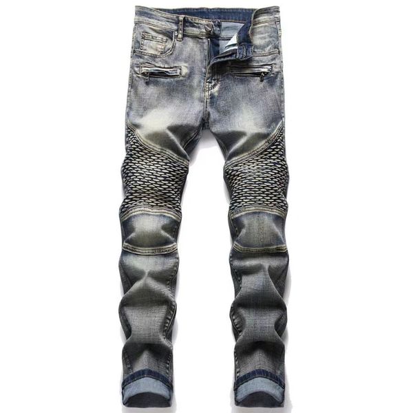 wholesale 2031 Jeans Designer Jeans En Détresse Ripped Biker Slim Fit Moto Denim Pour Hommes Mode jean Mans Pantalon pour hommes # 822