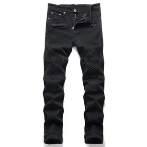 en gros 2032 Jeans pour hommes en jeans en jeans en jeans en détresse Biker Slim Fit Motorcycle Denim pour hommes S Mode Pantalons Mans Pantalon pour homme # 822