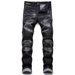 Groothandel 2036 Herenjeans Designer Jeans Distressed gescheurde Biker Slim Fit Motorcycle Denim voor Men S Fashion Jean Mans Pants Pour Hommes #822