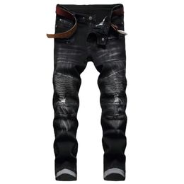 Groothandel 2039 Herenjeans Designer Jeans Distressed gescheurde Biker Slim Fit Motorcycle Denim voor Men S Fashion Jean Mans Pants Pour Hommes #822