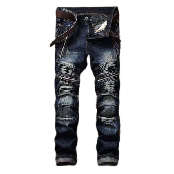 wholesale 2042 Jeans Designer Jeans En Détresse Ripped Biker Slim Fit Moto Denim Pour Hommes Mode jean Mans Pantalon pour hommes # 822