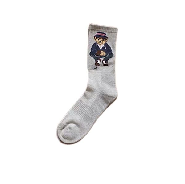 chaussette homme chaussettes homme automne et hiver ours impression style vintage denim bas de sport