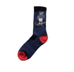 Chaussettes de designer Chaussettes pour hommes automne et hiver ours impression bas de sport en denim de style vintage