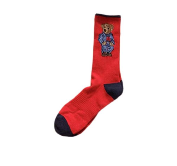 calcetín de oso Calcetines de hombre otoño e invierno estampado de oso estilo vintage medias deportivas de mezclilla