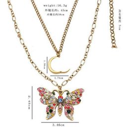 23ss 20style Mujeres 18K Chapado en oro Colgantes Collares Diseñador de la marca Gargantilla Cadena Carta Collar Joyería de boda Accesorios de moda