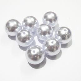 Venta al por mayor 20mm 100pcslot cuentas de perlas acrílicas de imitación de Color blanco especial 240125