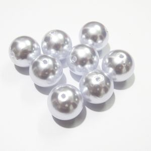 Perles acryliques d'imitation de couleur blanche spéciale, 20mm, 100 pièces, vente en gros, 240125