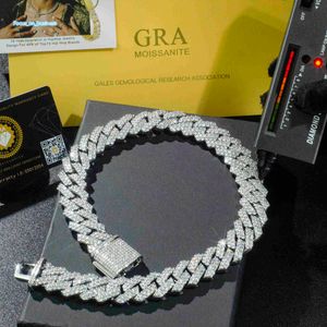 VV VV VVS de 20 mm Moisanite Diamond 18K Gold plaqué 925 Silver Miami Iced Out Cuban Link Chain Men Hip Hop Bijoux