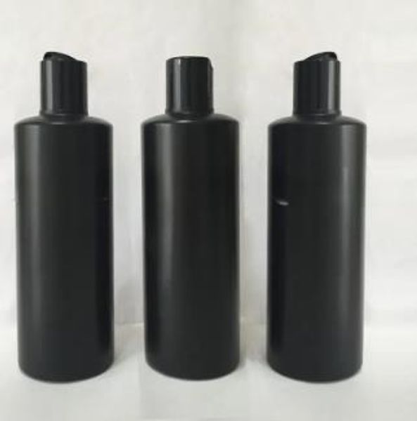 Vente en gros 20pcs 300ml bouteilles cosmétiques vides en plastique avec capuchon supérieur de disque flacon de 10 oz bouteilles en PET, conteneur de voyage noir vide classique