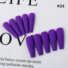 20 stks lange effen kleur valse nagel tips volledige cover ballerina frosted matte nep nagels kunst tip DIY manicure decoratie