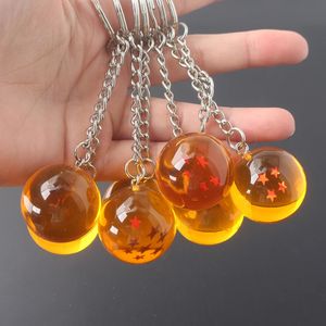 En gros 20pcs / lot Anime Dragon Series Porte-clés Charms 1-7 étoiles Boules 3D Gokus Perle Pendentif Porte-clés Accessoires Titulaire Jouets 240110