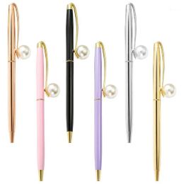 Venta al por mayor 20 unids/lote regalo de novedad bolígrafo de oficina promoción bolígrafo corporativo logotipo personalizado mecanismo joya perla Cool Pens1