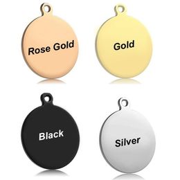 En gros 20pcs en acier inoxydable rond vierge chien tag pendentif collier pour homme dog id tags accessoires de bijoux