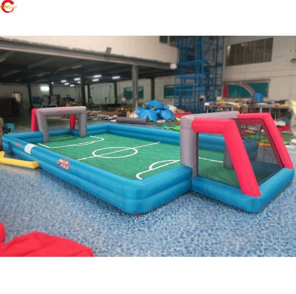 wholesale 20x10m (65x33ft) avec ventilateur Free DOor Ship Activités de plein air terrain de football gonflable géant commercial grands terrains de football jeu de sport à vendre-O