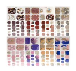 Groothandel 22 Tips / Sheet Toe Nail Sticker Album Designs Manicure Accesoires Nailart Stickers Wraps DIY Women Salon Loveliness