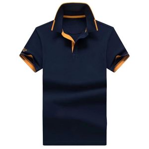 Großhandel 2221 Sommer Neue Polos Shirts Europäische und Amerikanische Herren Kurzarm Casual Colorblock Baumwolle Große Größe Gestickte Mode T-Shirts S-2XL