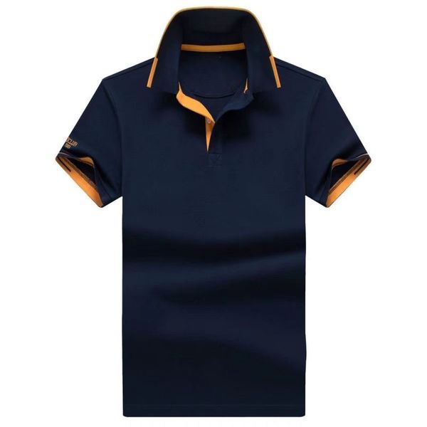 Vente en gros 2221 Summer New Polos Shirts European and American Mens Sleeves Colorblock décontracté coton de grande taille T-shirts de mode brodés S-2xl