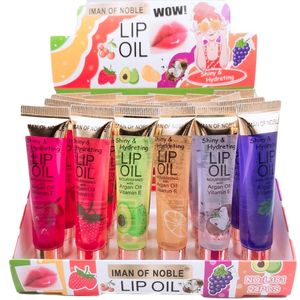 En gros 24 pcs Fruit Saveur Brillant À Lèvres Vitamine E Transparent Hydratant Brillant À Lèvres Enfants Filles Huile À Lèvres Kawaii Lèvres Soins en Vrac 240313