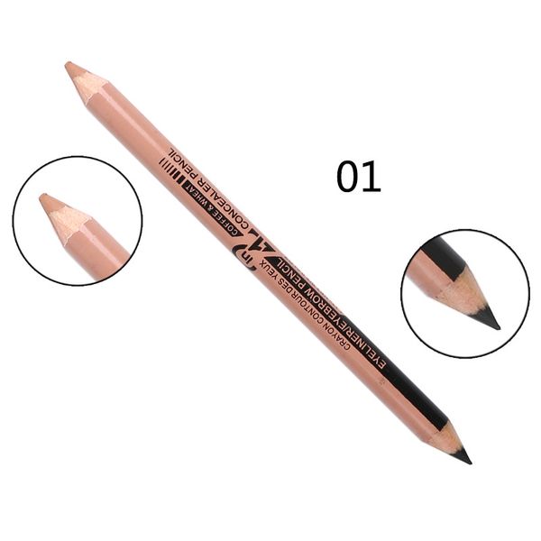 Gros-Maquiagem sourcils menow maquillage double fonction crayons à sourcils crayons anti-cernes maquillaje 48pcs / lot