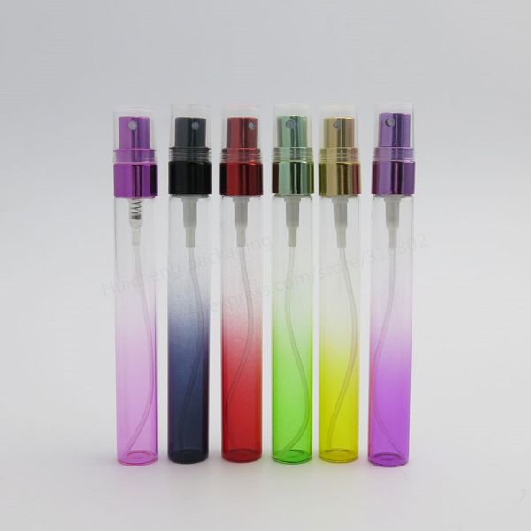 Vente en gros 24 ensemble/lot 1/3 oz voyage rechargeable atomiseur de parfum pulvérisateur en verre coloré