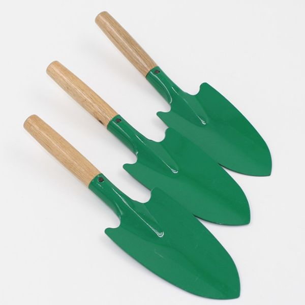 Mini pelles à sable de 26cm, vente en gros, pelle de jardin de plage en métal avec manche en bois robuste, outils de jardinage sûrs, pelle à truelle, vente en gros