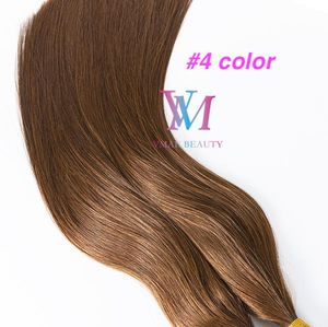 Groothandel # 27 # 60 Natuurlijke kleur Europese I-tip Menselijke 1G / Strand 50g Single Getekend Pre-Bonded Virgin Remy Menselijk Straight Hair Extensions