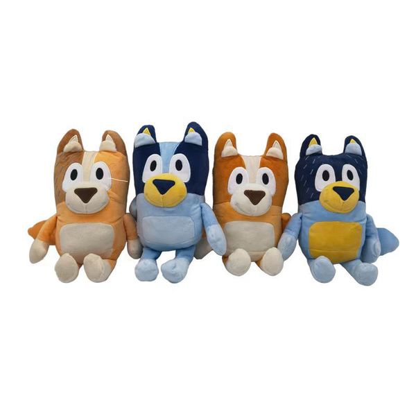 Peluche pour famille de chiots de 28cm, manteau orange et bleu, chien, parents, jouet mignon, cadeau, vente en gros