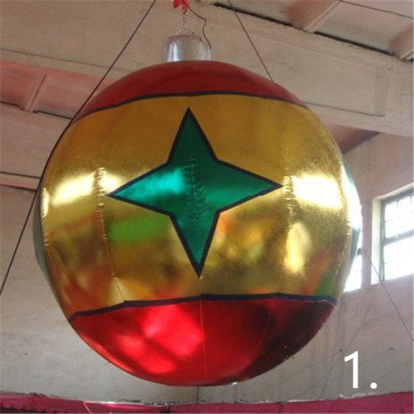 wholesale Ballon gonflable de Noël en plein air de 2 m de diamètre avec ventilateur pour les décorations de Noël de décor d'événement de scène de Noël de discothèque