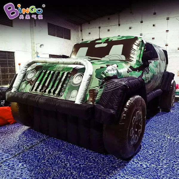 wholesale 2M Hauteur Publicité Extérieure Gonflable Militaire Jeep Modèles Blow Up Simulation Voiture Véhicule Ballons Pour La Décoration D'événement Avec Souffleur D'air Jouets Sports